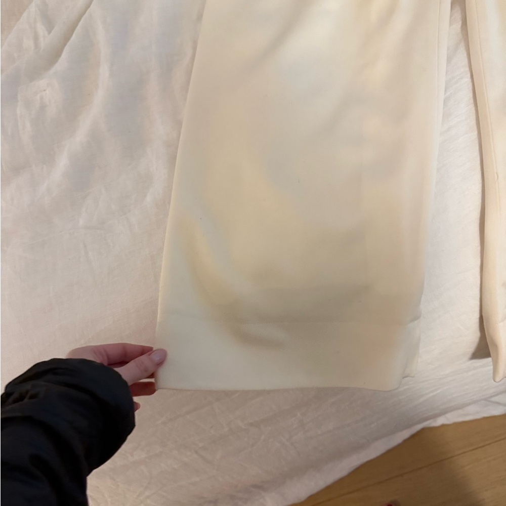 WARDROBE.NYC Cream Low-Rise Wool Trousers - Picture 7 of 8
